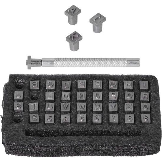 Ensemble De 37 Tampons Lettres & Chiffres En Acier – Poinçons Alphabet Pour Cuir, Argile, Bricolage & Artisanat
