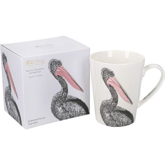 Mug Ambiente Thé/café - Motif "All Together" Hiver Oiseaux - Capacité 0,4 L - Porcelaine Fine - Cadeau Noël