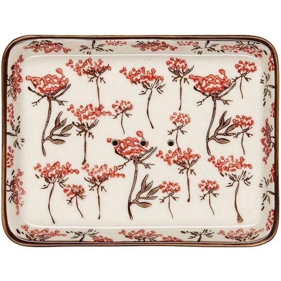 ANCIEN PORTE-PEIGNE SAVON Faïence 19eme Décor floral ROSES Bleu EUR 29