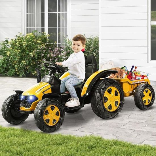 Tractopelle électrique Pour Enfants – Bras Multiarticulé, Lumière Et Sons, Siège Sécurisé à 360°, Roues Amortissantes – Dès 3 Ans (125 Cm)