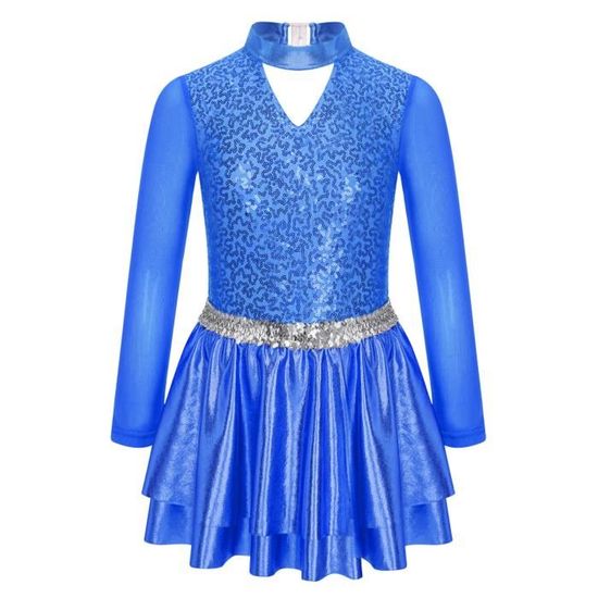 Ensemble Paillettes Danse Orientale Costume De Danse Du Ventre Pour Fille - Top Manches Longues 2 Jupes Accessoires - Taille S/L