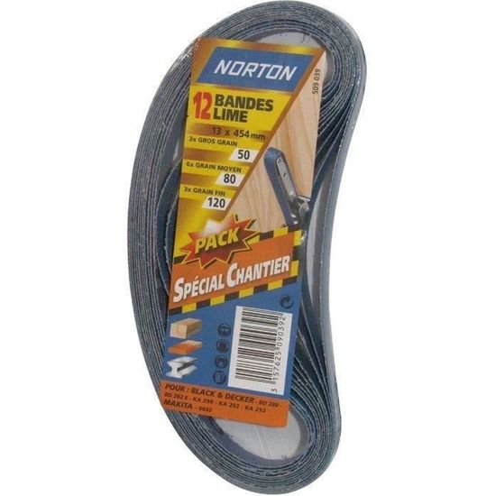 12 Bandes Abrasives Grain 40 - 13x457mm Pour Lime Black&Decker - Ponçage Bois & Métal