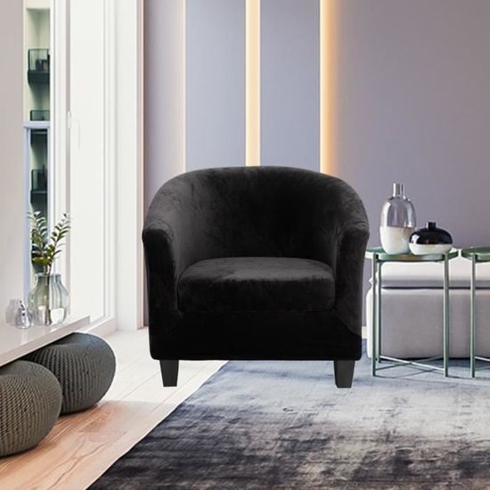 Housse De Fauteuil Chesterfield Extensible - Couverture Antidérapante Noir - FANSU