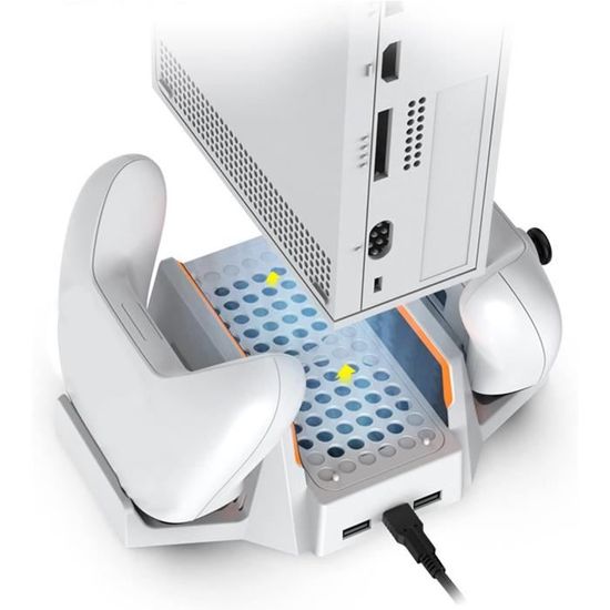 Support De Ventilateur De Refroidissement Amélioré Pour Console Xbox Series S Avec Station De Charge Systeme De Refroidissement A Ventouse Accessoires De Station Daccueil Avec 2 Controleurs De 1400