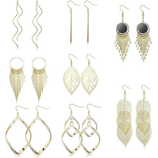 Boucles D'oreilles Pendantes Fantaisie Femme - Acrylique, Clous, Neuves Avec étiquettes