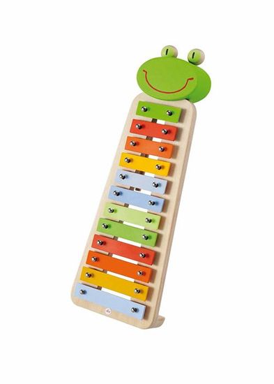 Bino xylophone Grenouille 24 cm junior bois/métal vert 3-pièces