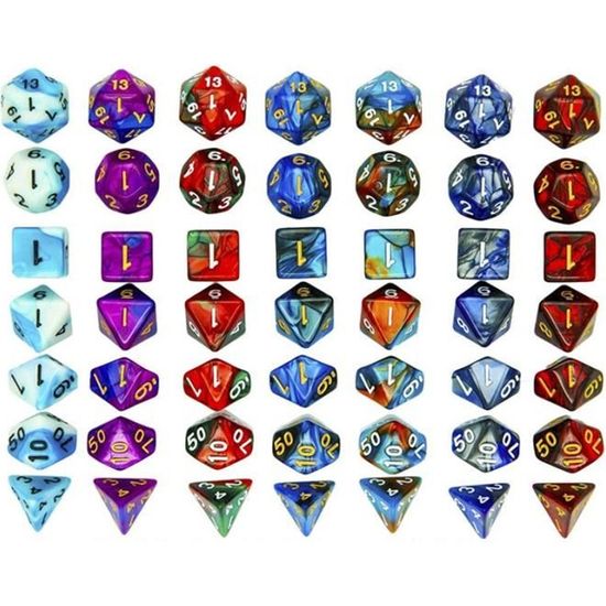 Dés Polyédriques,10 pcs Dés Jdr Dès Jeu de Rôle Role Playing Dice Polyédrique Jeu de Dés pour MDG MTG RPG Donjons et Dragons Heroquest 20mm Couleur