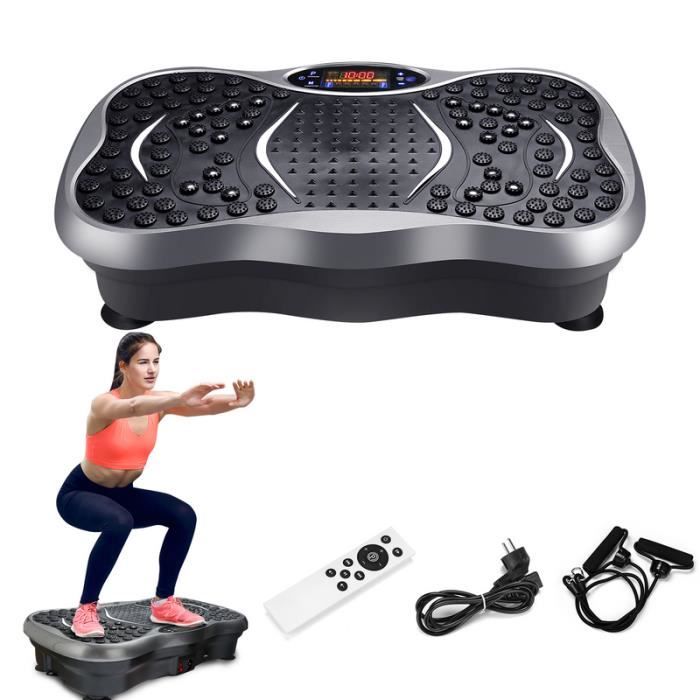 VINGO Plateforme Vibrante Mixte Pour Musculation et Perte de Poids 5 Programmes,Télécommande+2 Bandes,Haut-Parleurs Bluetooth