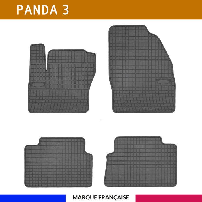 Tapis de voiture - Sur Mesure pour PANDA (2012 - 2020) - 4 pièces - Tapis de sol antidérapant pour automobile - Souple