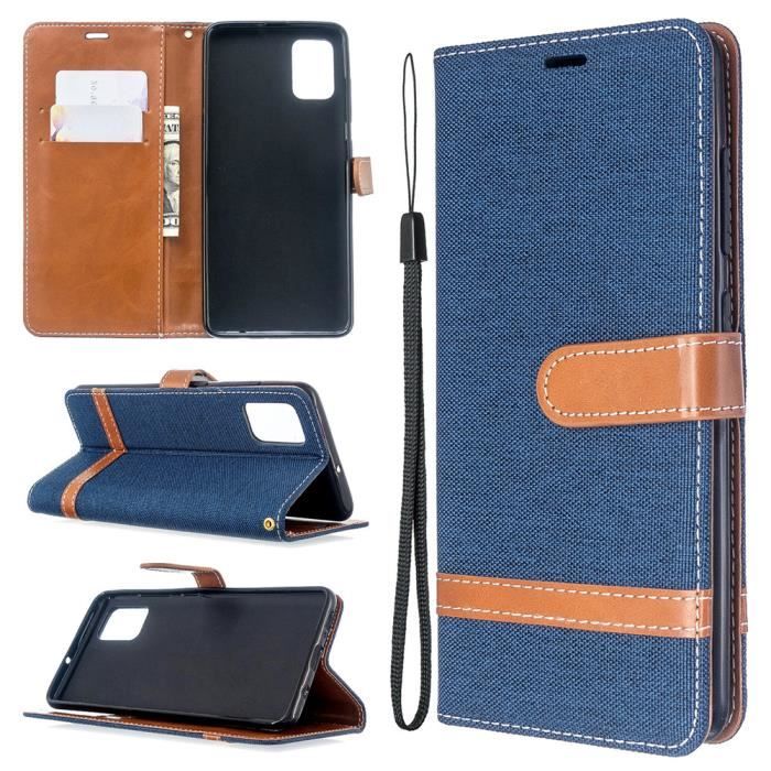 Housse Samsung Galaxy A51 SM-A515FN-DS (6.5-) - Denim Pochette Protection Antichoc Housse Galaxy A51 - Bleu foncé