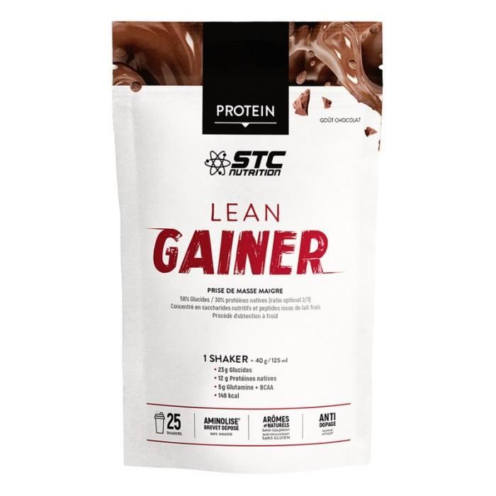 LEAN GAINER Goût Chocolat Protéines en Poudre Augmente la puissance musculaire et l'énergie - Maximise la prise de masse