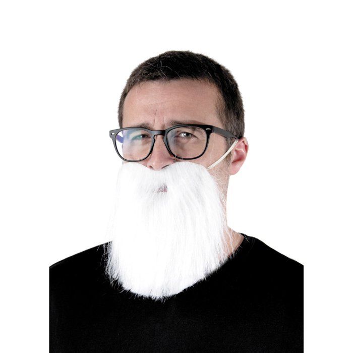 Barbe hipster blanche adulte