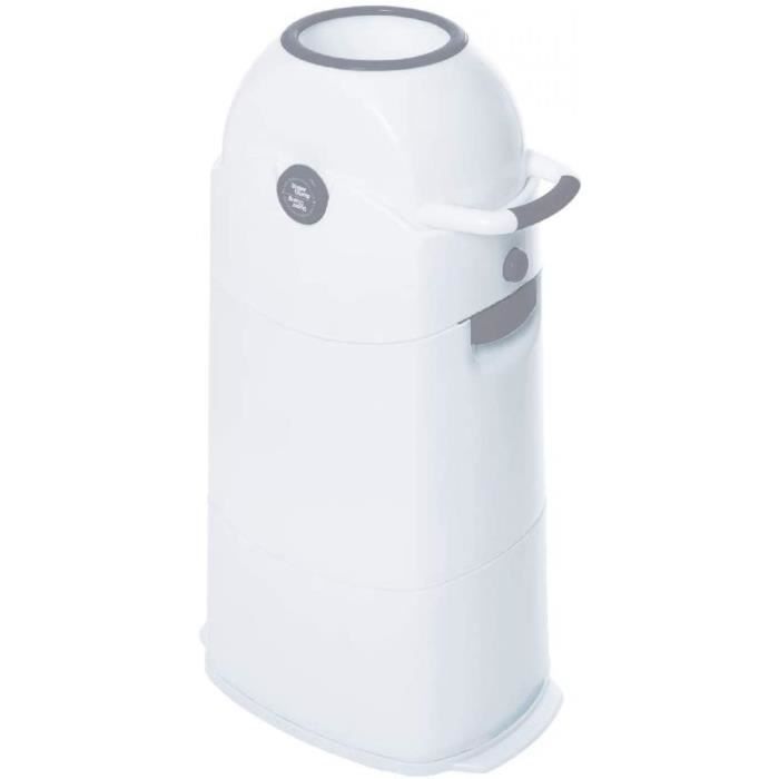 diaper champ seau a couches medium - blanc-argent
