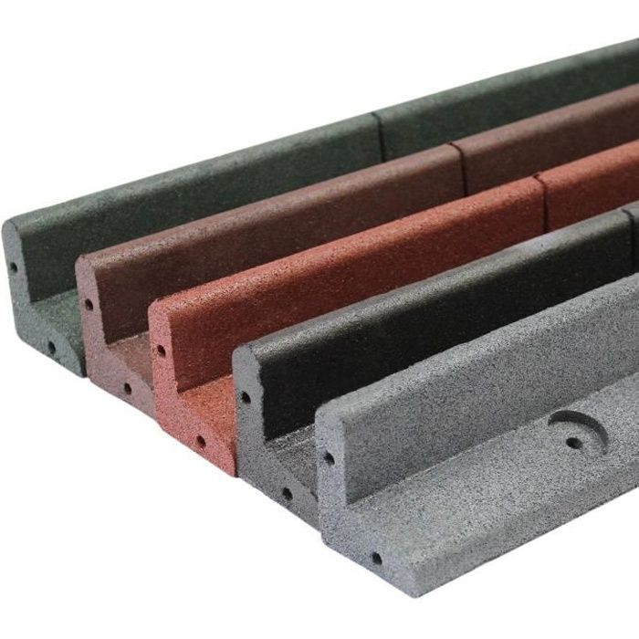 Bordure de Pelouse Flexible Jardin Gazon Chemin Potager Lits de Fleurs Bordure Surélevée en Caoutchouc Gazon Noir | Lot de 4 x 1.2m