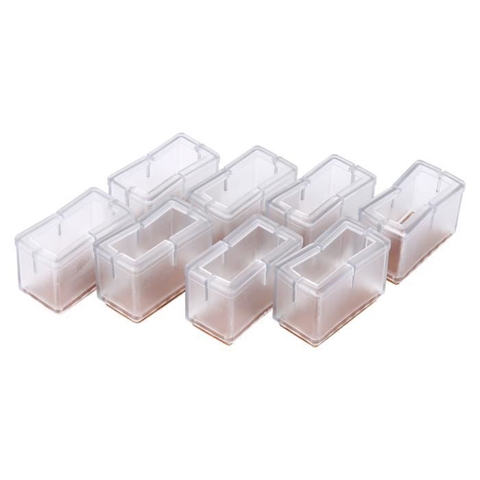 ZJCHAO Couvre-jambes 8 pièces / ensemble de jambes de chaise couvrent le protecteur de jambes de meubles rectangle avec semelle en