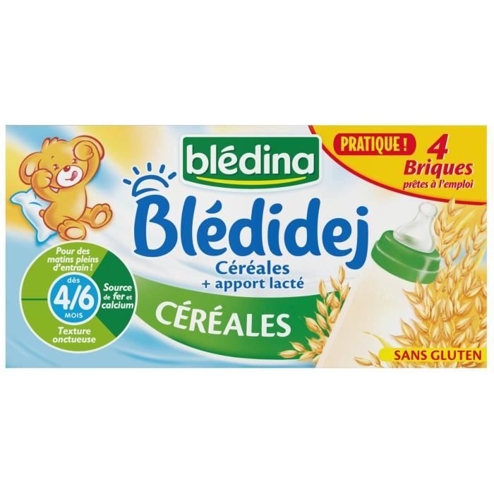 Lot De 3 Bledina Bledidej Cereales Lait Et Cereales Bebe De 4 6 Mois 4 Briques De 250 Ml Bledina Shoptimise