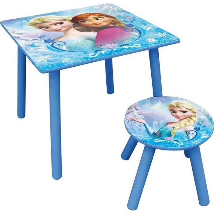 Fun House Disney Reine des Neiges table carree avec tabouret pour enfant