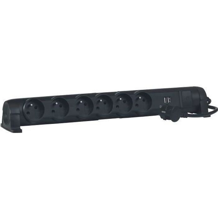 LEGRAND Rallonge multiprise 6x2 P+T 2 chargeurs USB