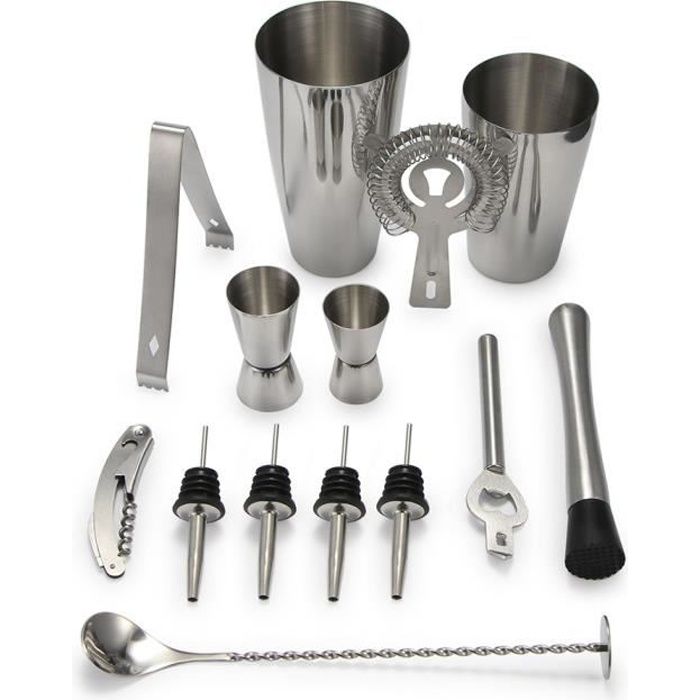 13 PCS Drink Kit barmans outil avec Shaker en acier inoxydable 800ML Faire cocktail Champagn outil accueil