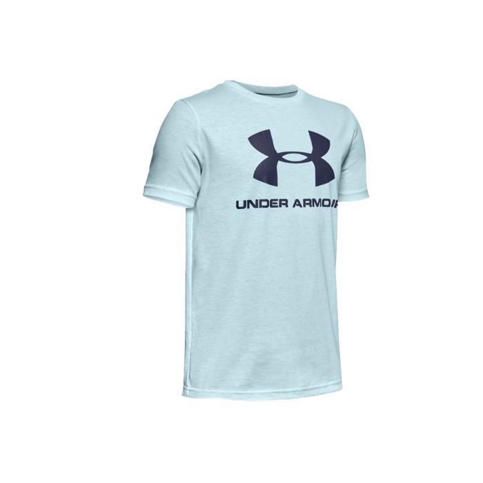 Under Armour Sportstyle Logo Short Sleeve Jr 1330893-462, Enfant, bleu, t-shirt