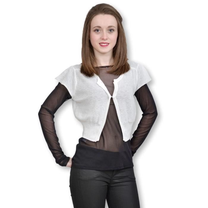 Gilet femme manche courte marque B.YOUNG écru fin de collection