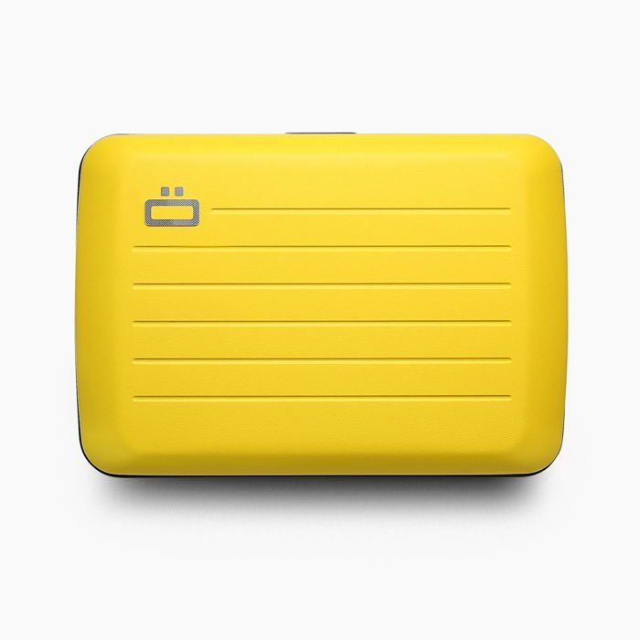 ÖGON DESIGN - SMART CASE V2 | Taxi Yellow - Portefeuille Jaune en Aluminium Mat