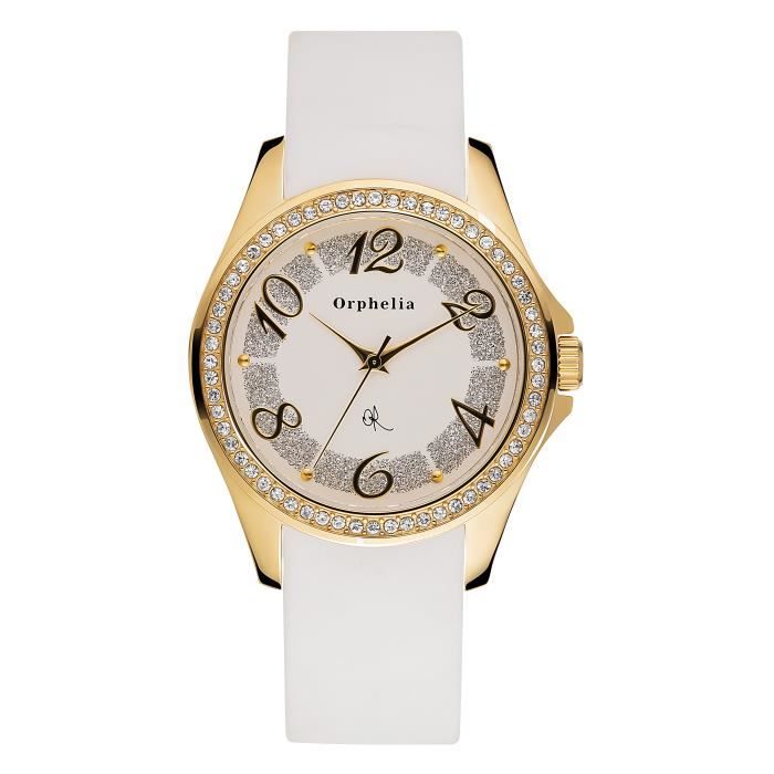 ORPHELIA - Montre Femmes - Quartz - Analogique - Bracelet en Caoutchouc - Blanc - 122-1707-11