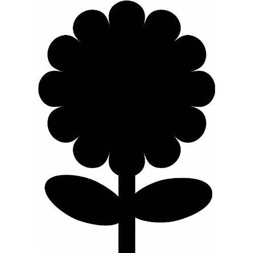 Silhouette fleur ardoise - Feutre-craie inclus et kit velcro pour accrochage mural - 30x50cm