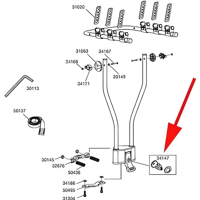 Rechange fermeture Thule Hangon