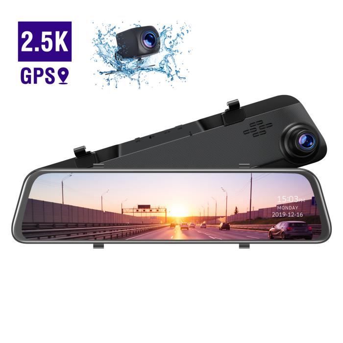 TOGUARD Camera de voiture 2.5K+1080P 12-Mirror Dashcam Ecran Tactile Caméra recul Enregistreur conduite Vision Nocturne Sony Starvis