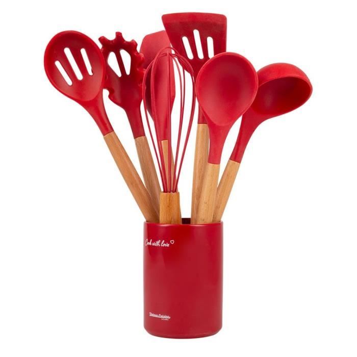SET D'USTENSILES DE CUISINE RÉTRO - ROUGE