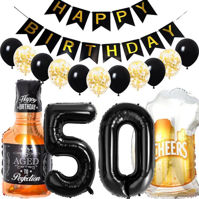 Décoration 50 Ans Déco Anniversaire 50 Ans Femme - Ballons 50 Ans