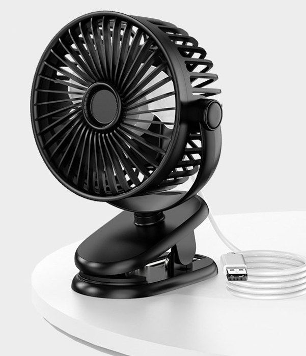 Ventilateur électrique - KZQ - Portable - Rechargeable par USB - Vent fort - Pales rotatives 360° - Kzq