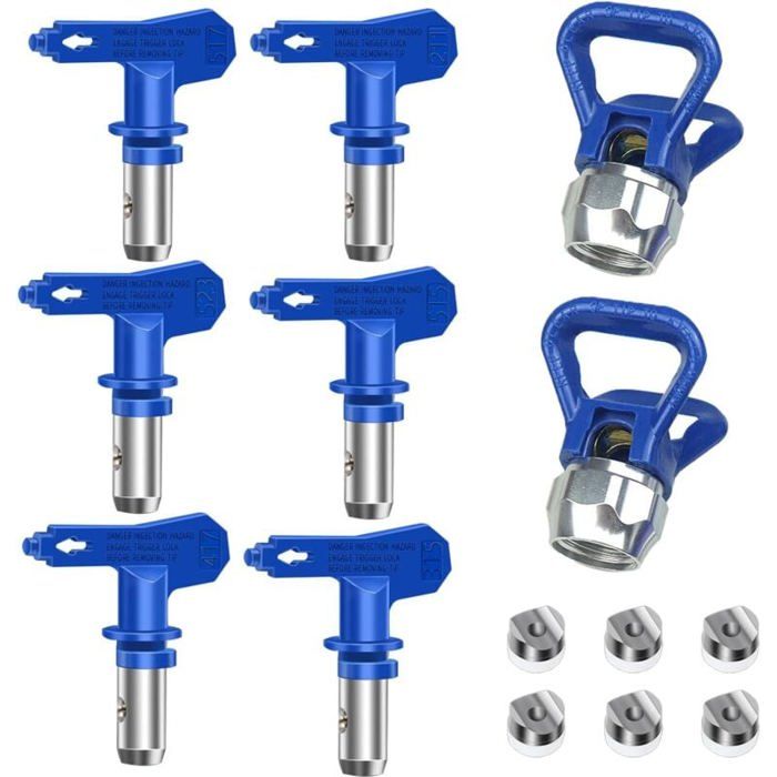 Paquet de 6 Buses Rversibles pour Pistolets Peinture Haute Pression Idal pour Maison Btiment couleurs multiples Largeight