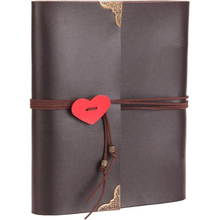 Album Photo Cuir Vintage Rechargeable 60 Pages – 240 Photos 10x15 Cm – Idéal Mariage Famille Voyage