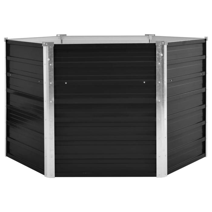 SALE 2025Jardinière/Bac de Plantation MOOD - Lit surélevé de jardin Anthracite 129x129x77 cm Acier galvanisé Chill170142