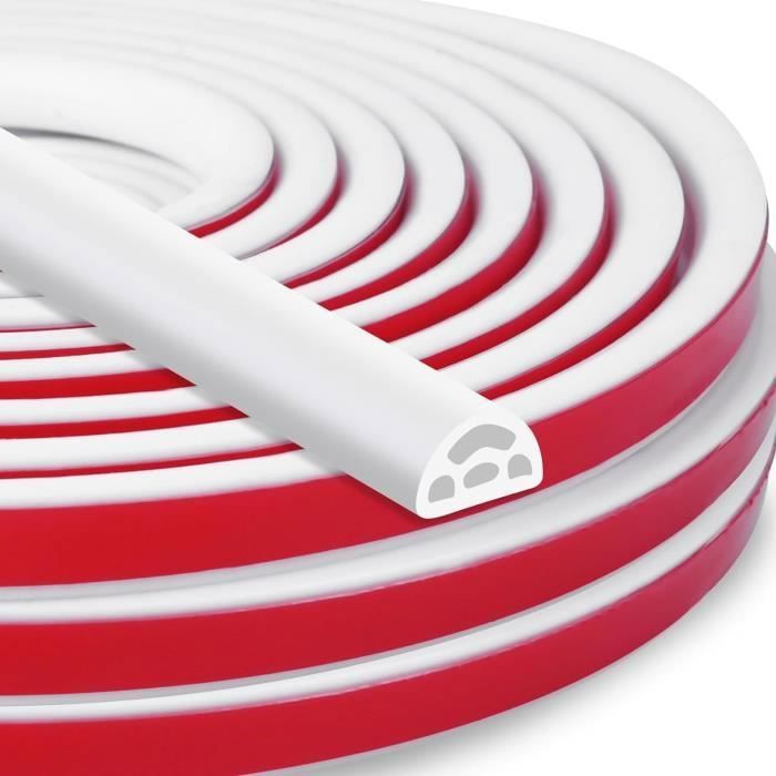 Joint Porte/fenêtre Auto-adhésif EPDM 6x1.5 Mm - 20 M, Isolation Bruit Et Froid, Blanc - 6