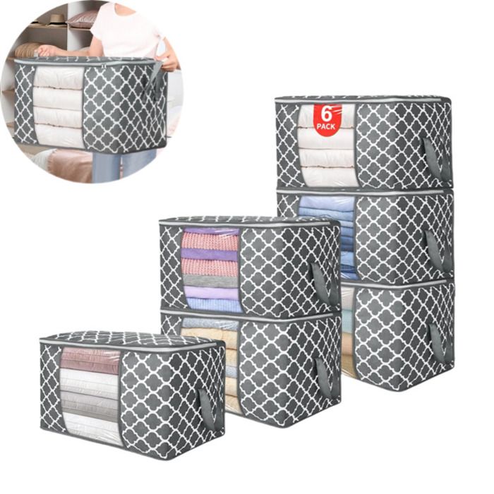 Grand Sac De Rangement 105L, Rangement Sous Lit Pliable Closet Organizer Sac De Rangement Pour Couette Impermeable Avec Pour Edredons Couvertures 98959582