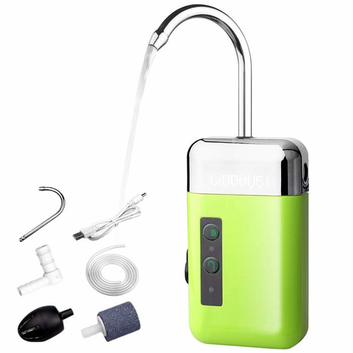 Meilleurs prix pour Pompe à air portable 3-en-1 AIMOONSA pour aquarium - aération pompage auto & éclairage USB 40 dB