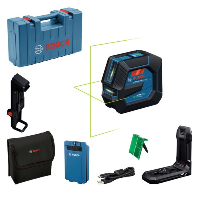 Laser lignes BOSCH GLL 20 22 G + Batterie BA 3.7V 3.0Ah en coffret
