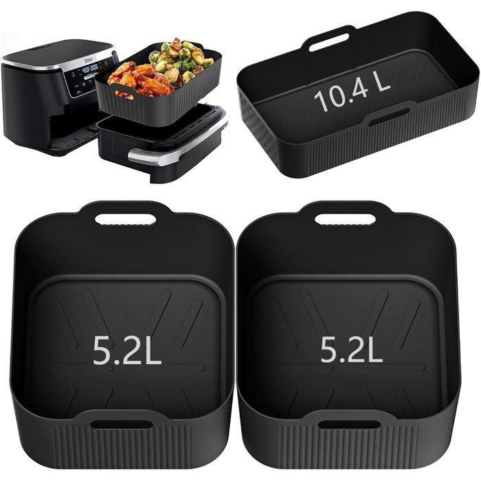 Set De 3 Moules En Silicone Pour Air Fryer Ninja AF500EU | Compatible Four Et Micro-ondes, Antiadhésif Et Facile à Nettoyer - 8