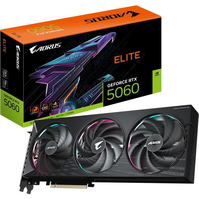 GIGABYTE - AORUS - Carte graphique - NVIDIA RTX 5060 E - 8 Go