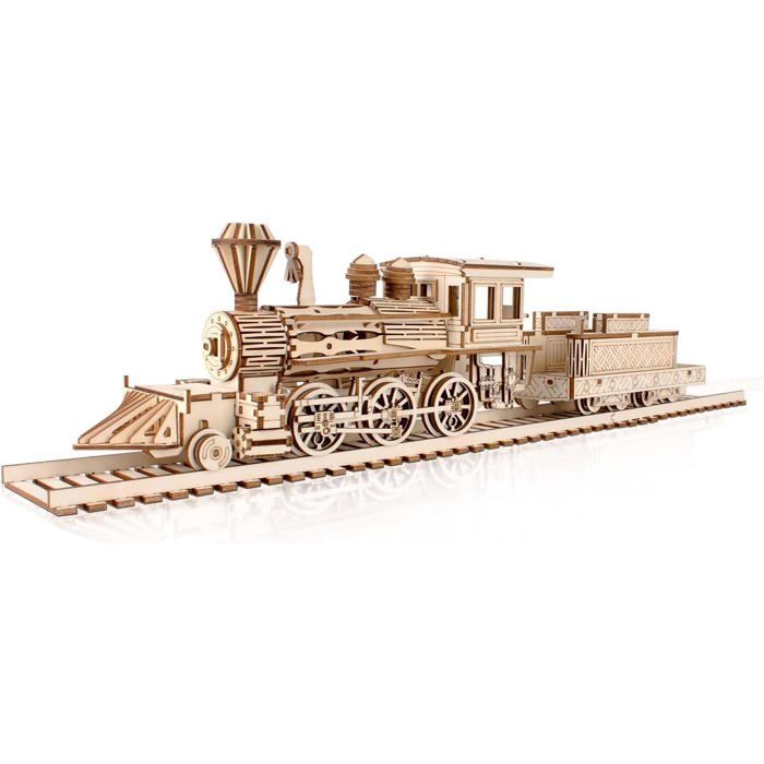 Comfoyar 3D Steam Train Jigsaw Puzzle Wooden Model for Adults DIY ...