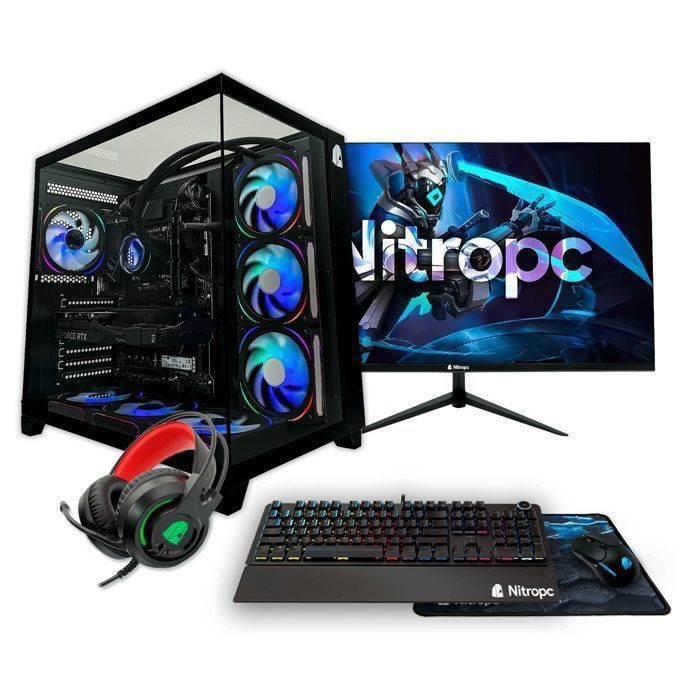 PC Gamer complet Nitropc Pack Gold Plus v2 AMD Ryzen 7 RTX 4060 8Go RAM .2 2TB Win11 WiFi Écran 24 FullHD et accessoires Neuf - vue 8