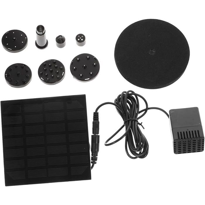 Pompe à Eau Solaire Submersible COOPHYA 1,2W 200L/h - Pour Fontaine, Bassin, Bain D'oiseaux, Avec 4 Buses
