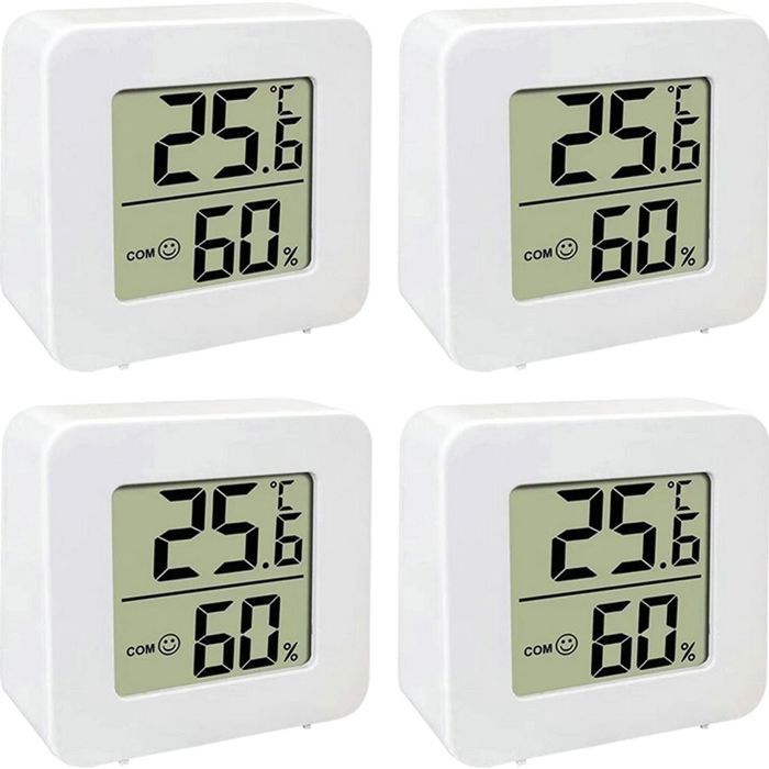 Meilleurs prix pour 4 Pièces Thermomètre dintérieur Raumthermometer Digital Intérieur LCD Intelligent de lHygromètre QIEDOVIEY