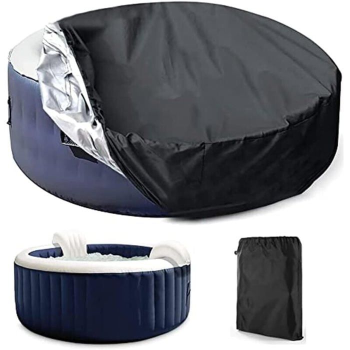 Housse De Protection étanche Pour Pompe à Chaleur De Spa - Toile Polyester 600D - Taille ~43x38x54cm - Sangles Réglables Universelle - 13