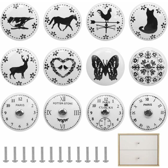 Bouton de Tiroir Ceramique Meuble Porcelaine Vintage Boutons de Meubles pour Placards de Cuisine Poignée Darmoire de Cuisine