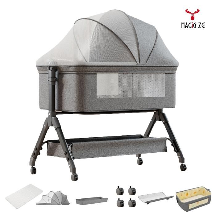 Lit Bebe，MagicZC Lit Bébé CododoRéglable，avec Six cadeaux Moustiquaires matelas tables