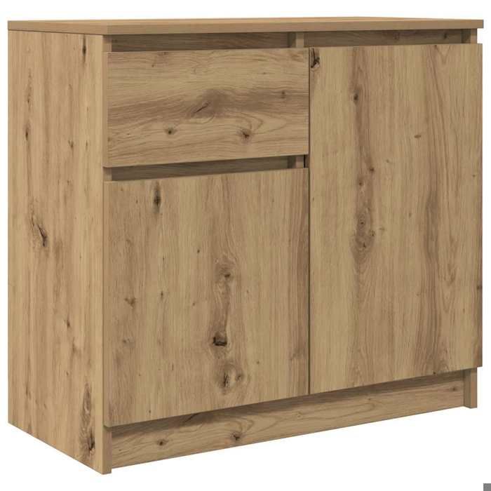 Buffet avec tiroir en chêne artisanal - vidaxl - 71x35x65 cm - Bois dingénierie - Capacité de rangement généreuse